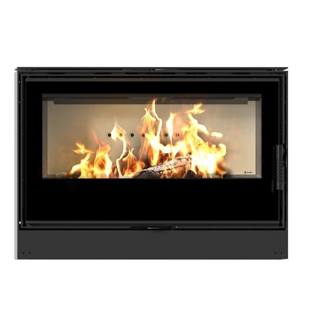 Oversized glass interior heating fireplace Hart Enjoy life