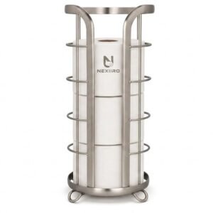 NEXIIRO Freestanding Toilet Paper Holder Stand & Reserve Storage Organizer