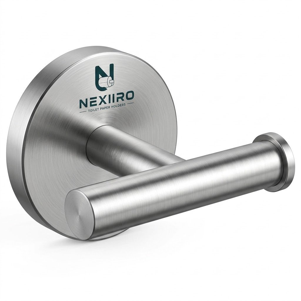 NEXIIRO Wall Mounted Stainless Steel Single Arm Toilet Paper Holder